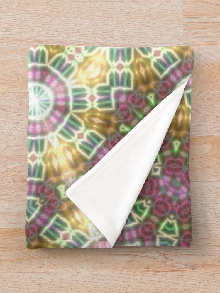 Thumbnail 3 of 6, Throw Blanket, Colorful Mandala designed and sold by brupelo.