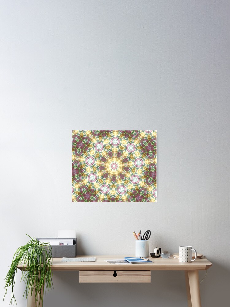 Thumbnail 2 of 3, Poster, Colorful Mandala designed and sold by brupelo.