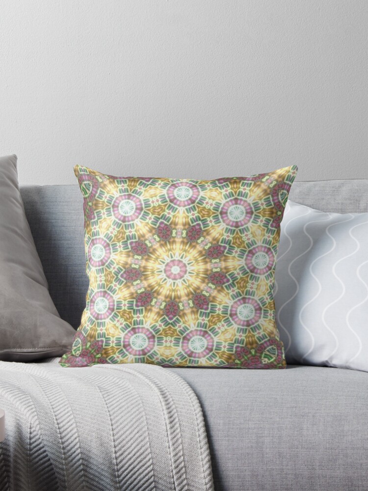 Thumbnail 1 of 4, Pillow, Colorful Mandala designed and sold by brupelo.