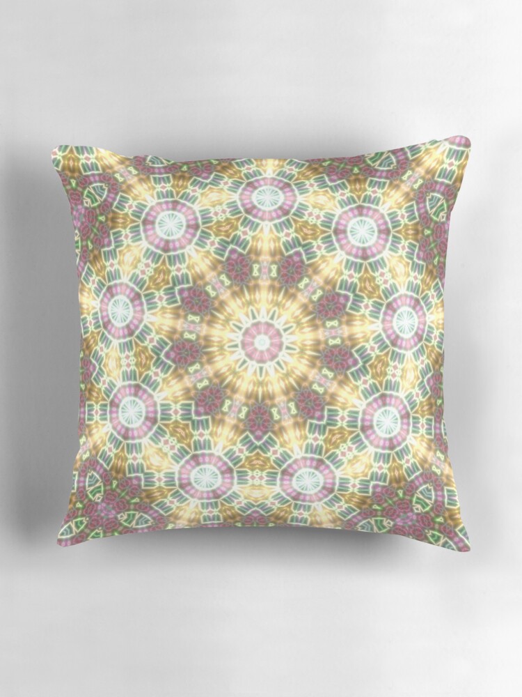 Thumbnail 3 of 4, Pillow, Colorful Mandala designed and sold by brupelo.