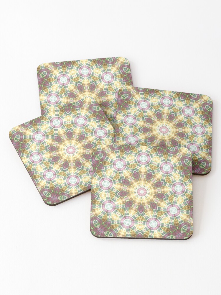 Thumbnail 1 of 5, Coasters (Set of 4), Colorful Mandala designed and sold by brupelo.