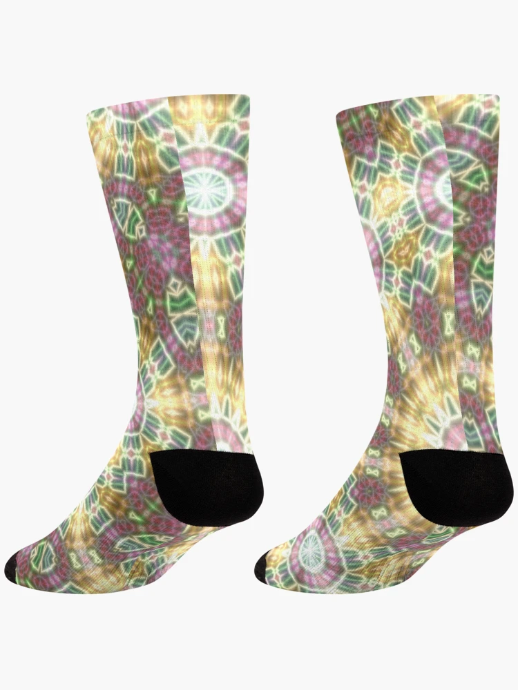 Thumbnail 4 of 5, Socks, Colorful Mandala designed and sold by brupelo.