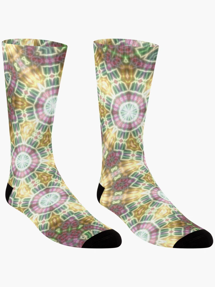 Thumbnail 3 of 5, Socks, Colorful Mandala designed and sold by brupelo.
