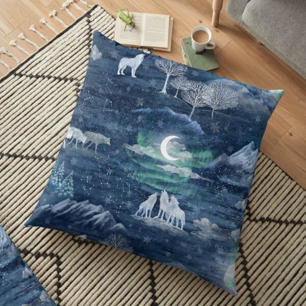 lune loup Coussin de sol
