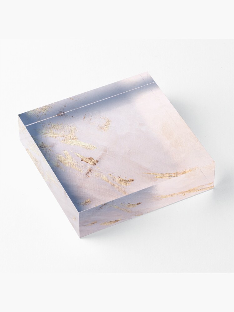 Alternate view of Rose Gold with Gold Strokes Texture Acrylic Block