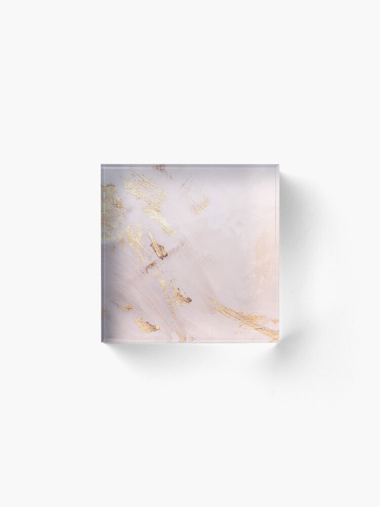 Alternate view of Rose Gold with Gold Strokes Texture Acrylic Block