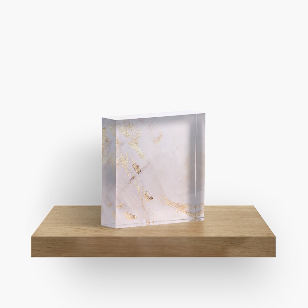 Rose Gold with Gold Strokes Texture Acrylic Block