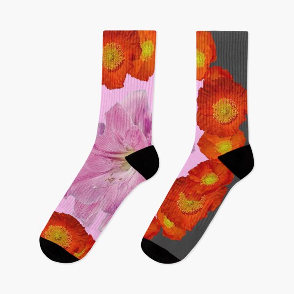 Item preview, PINK AMARYLLIS NARANJA POPPIES NEGRO GRÁFICO designed and sold by sharlesart.