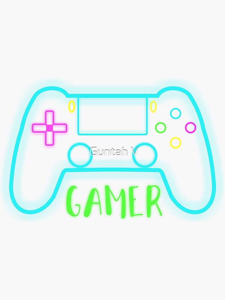 Sticker Gaming Controller Neon Playstation