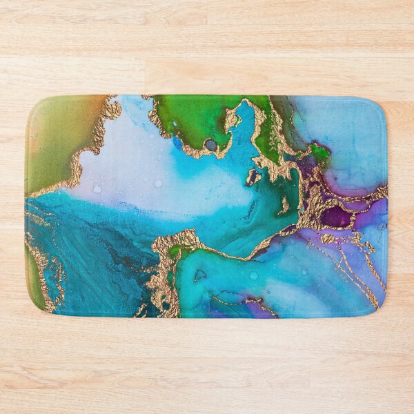 Item preview, Abstract Faux Marble Mermaid Gemstone With Gold Glitter designed and sold by MysticMarble.