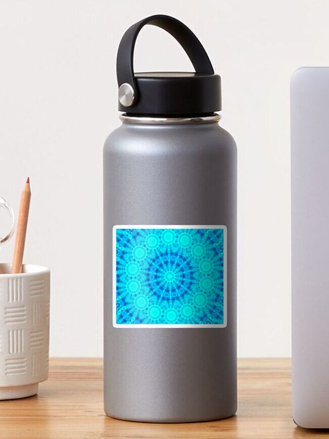 Thumbnail 1 of 3, Sticker, Vibrant Mandala designed and sold by brupelo.