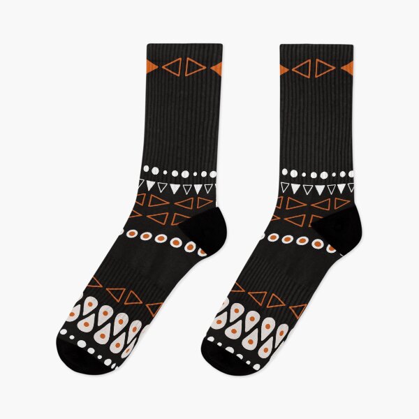 Item preview, Boho orange, black&white tribal minimalistic pattern designed and sold by BrankaPD.