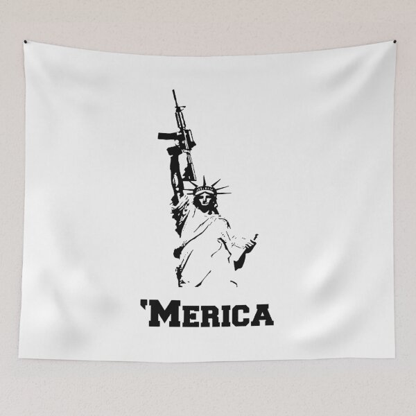 Item preview, 'Merica - Statue of Liberty with a Gun (Black) designed and sold by TheLastStand.
