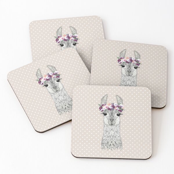 Item preview, FLOWERGIRL ALPACA GREIGE DOTS by Monika Strigel designed and sold by SunlightStudios.