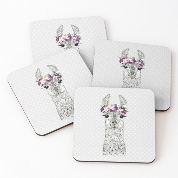 Item preview, FLOWERGIRL ALPACA GREY DOTS by Monika Strigel designed and sold by SunlightStudios.