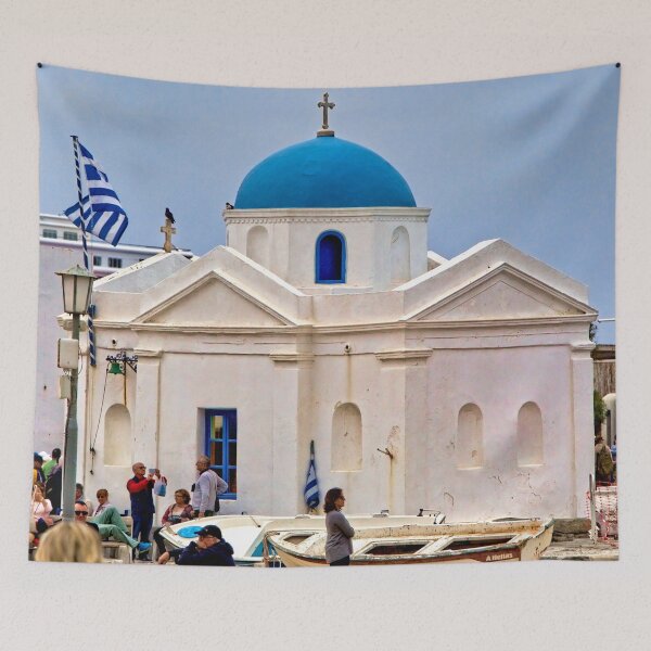 Item preview, Little Church With Blue Dome in Mykonos Greece designed and sold by Warren Paul Harris.