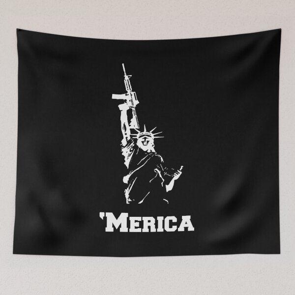 Item preview, 'Merica - Statue of Liberty with a Gun (White) designed and sold by TheLastStand.