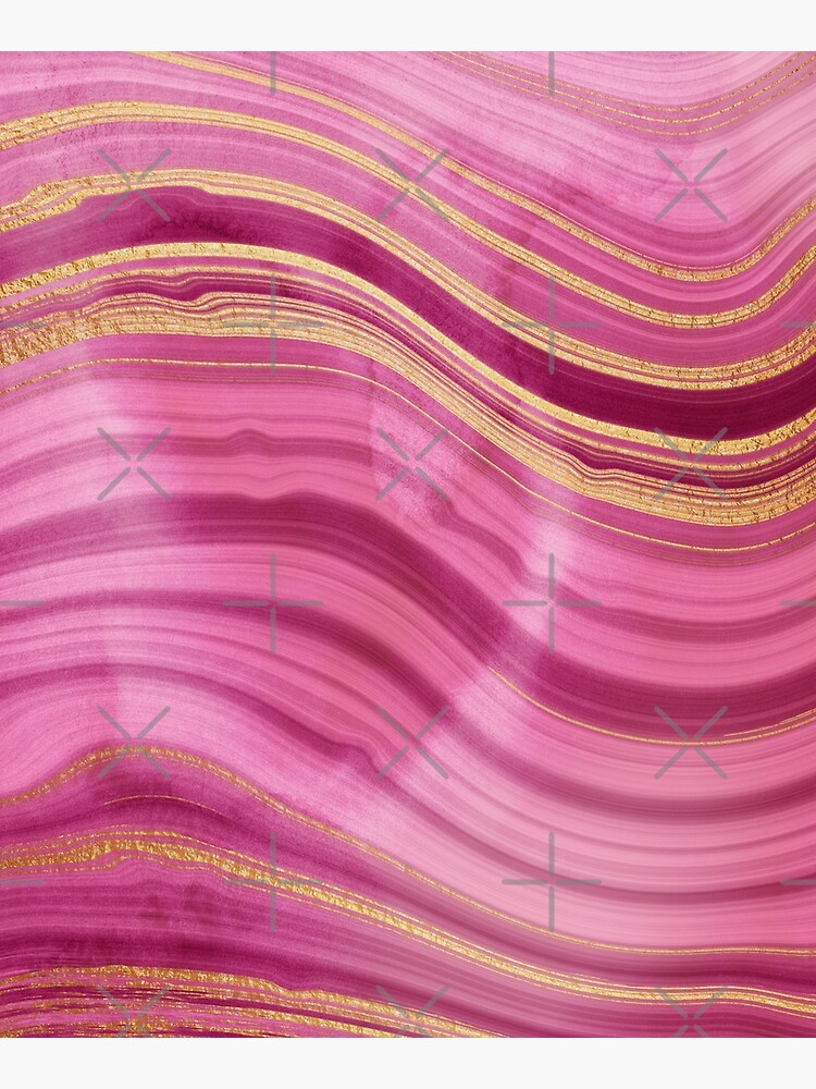 Pink Wavy Agate with Gold Stripes by MysticMarble