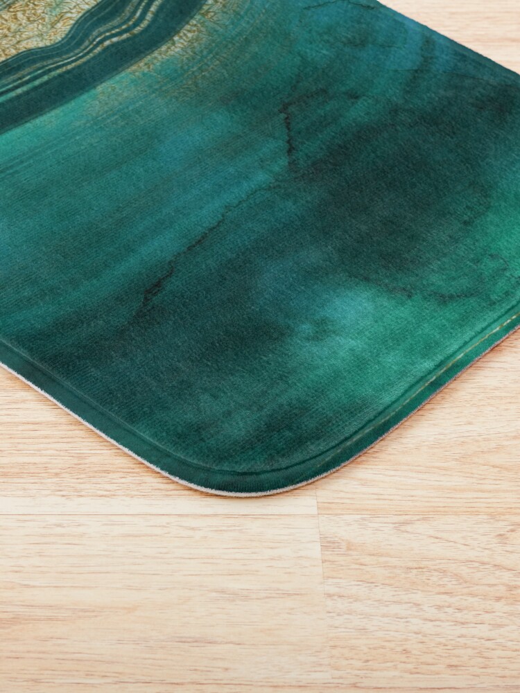Alternate view of Gold Veined Green Luxury Marble Bath Mat