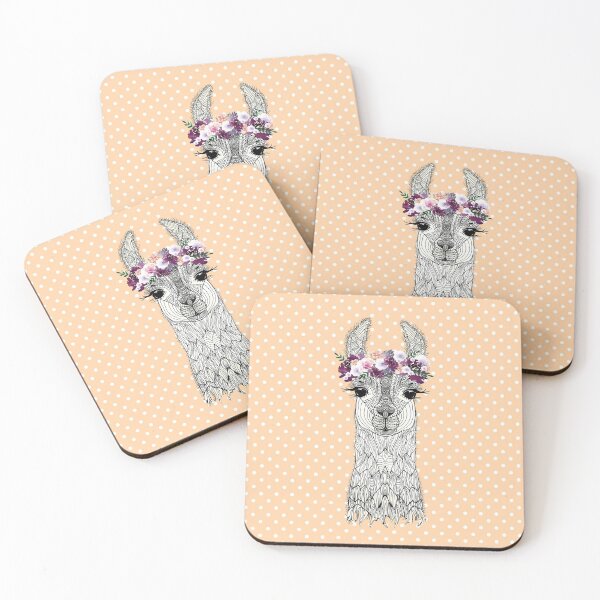 Item preview, FLOWERGIRL ALPACA PEACH DOTS by Monika Strigel designed and sold by SunlightStudios.