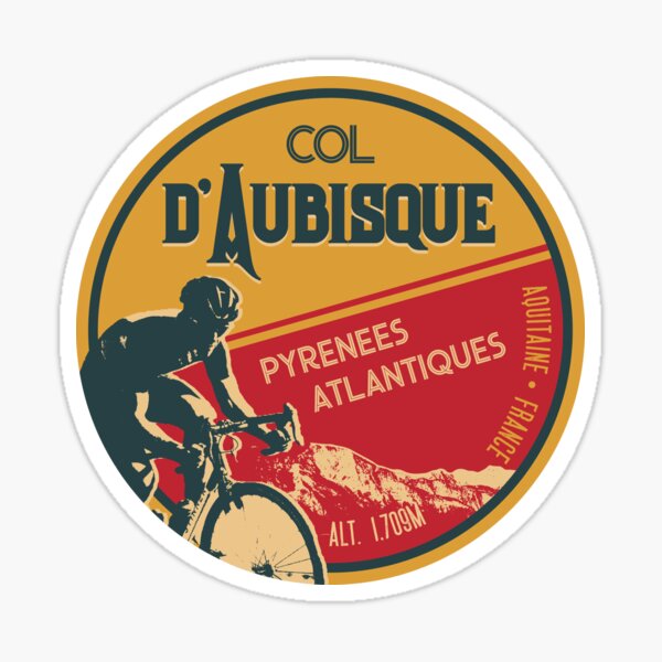 Artikel-Vorschau von Col d'Aubisque 03 T-Shirt + Aufkleber - Route des Cols Pyrenees, designt und verkauft von ROADTROOPER.
