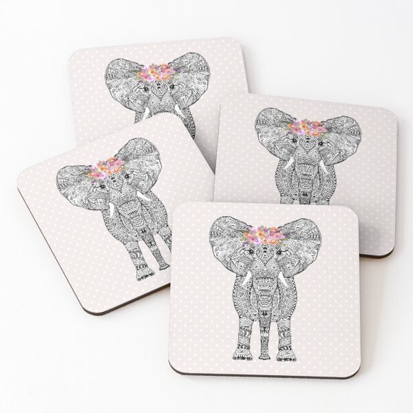 Item preview, FLOWERGIRL ELEPHANT BLUSH DOTS BY Monika Strigel designed and sold by SunlightStudios.