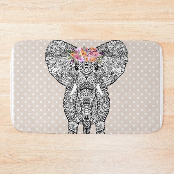 Item preview, FLOWERGIRL ELEPHANT GREIGE DOTS BY Monika Strigel designed and sold by SunlightStudios.