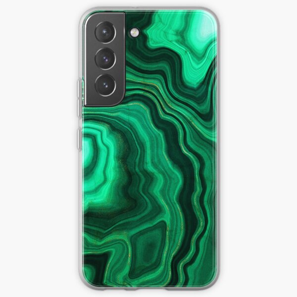 Malachite Green Faux Marble with Gold Veins III Samsung Galaxy Soft Case