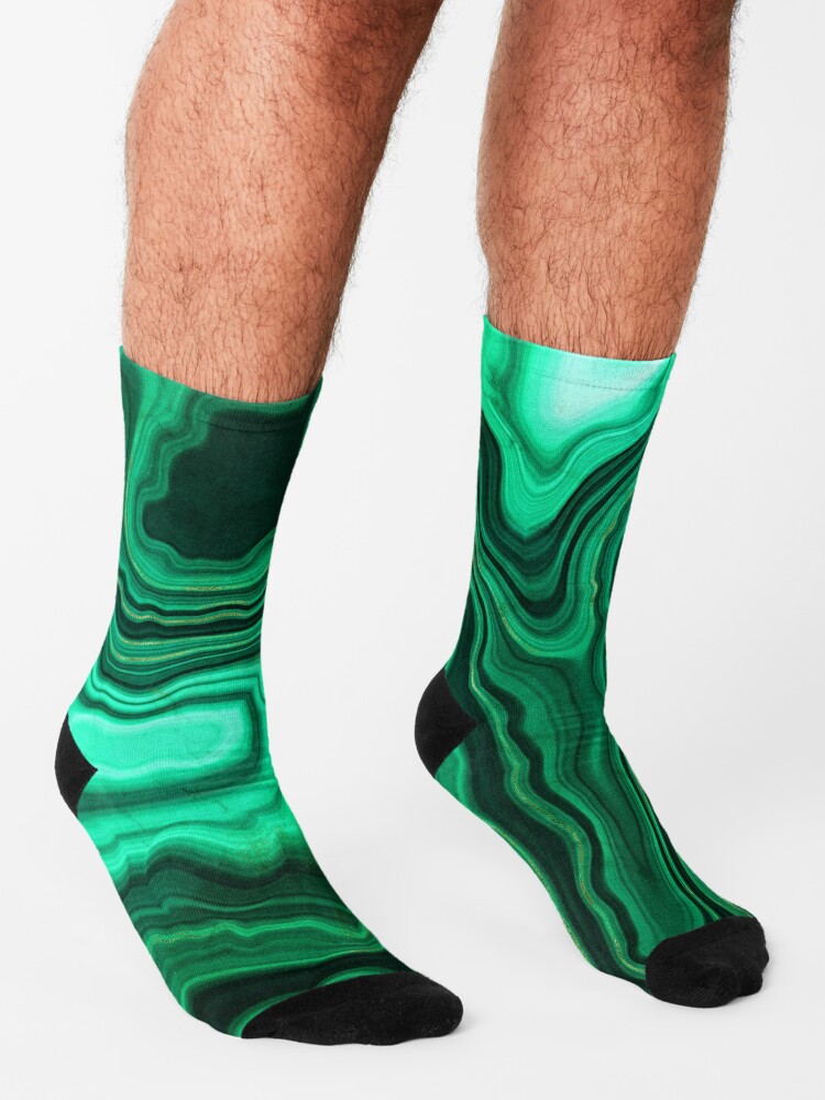 Alternate view of Malachite Green Marble with Gold Veins III Socks