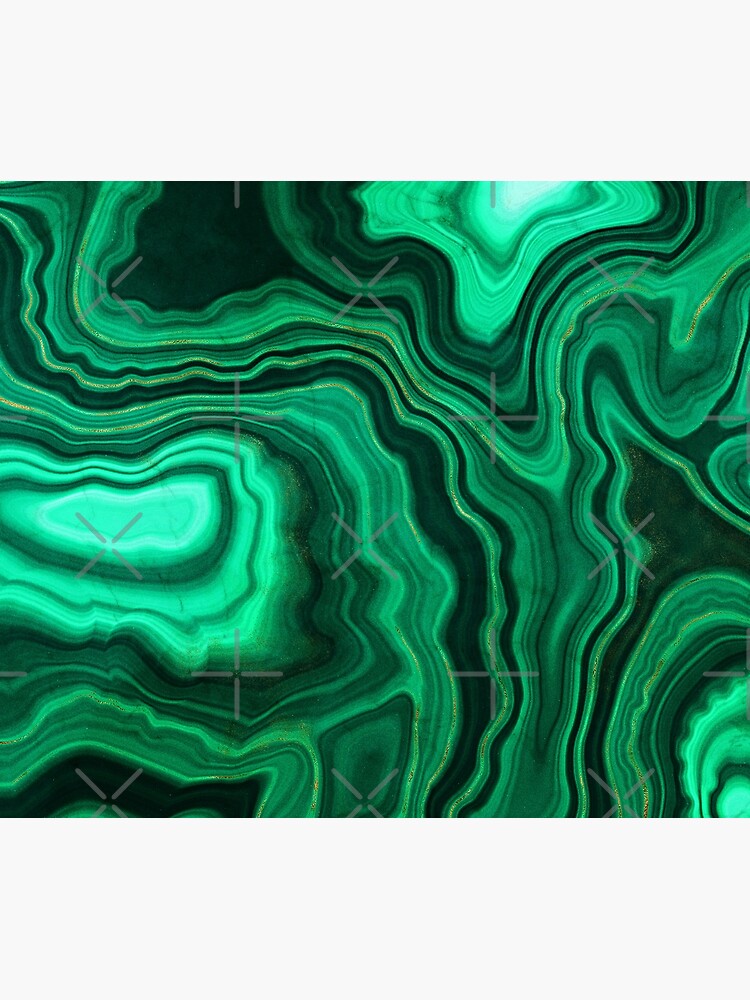 Malachite Green Marble with Gold Veins III by MysticMarble