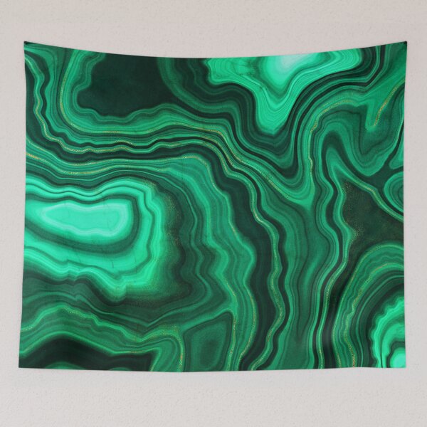 Item preview, Malachite Green Faux Marble with Gold Veins III designed and sold by MysticMarble.