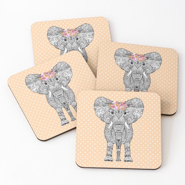 Item preview, FLOWERGIRL ELEPHANT PEACH DOTS BY Monika Strigel designed and sold by SunlightStudios.