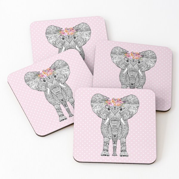 Item preview, FLOWERGIRL ELEPHANT PINK DOTS BY Monika Strigel designed and sold by SunlightStudios.