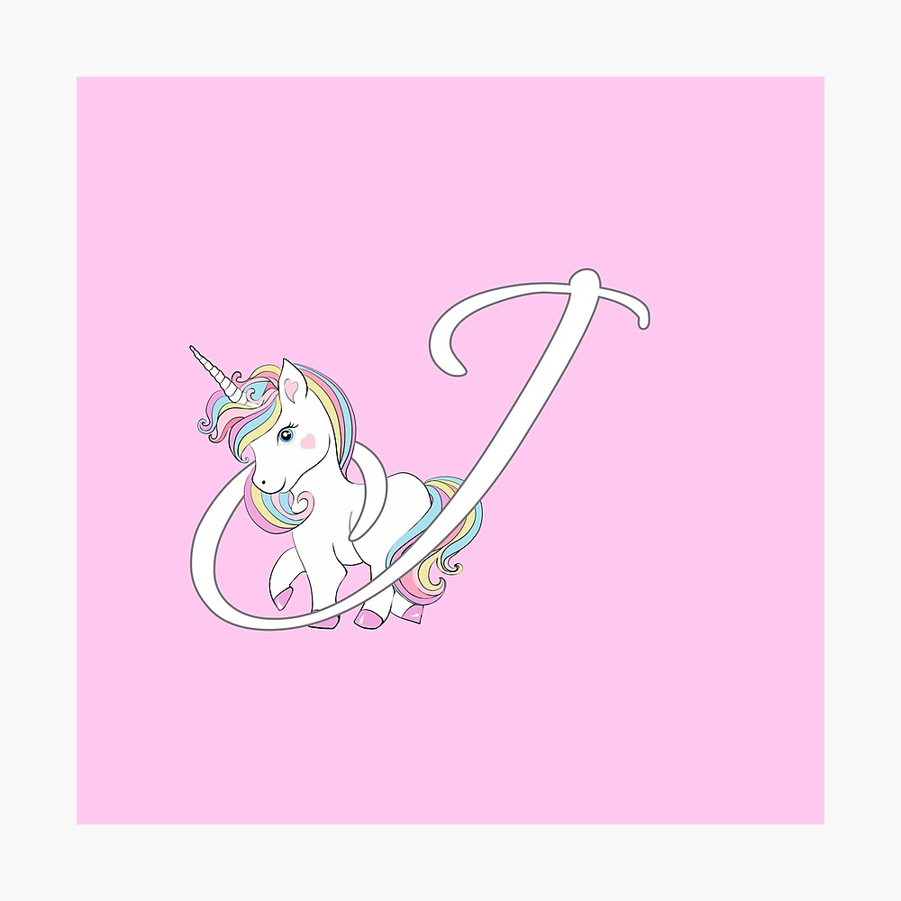unicorn letters a b c personalised gift ideas letter j poster by bambino12345678 redbubble