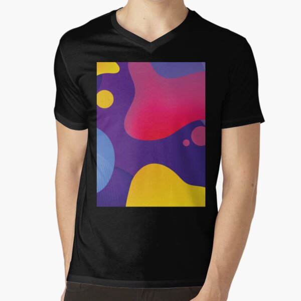 Very Cool, Super Awesome and kind of Pretty Amazing Colorful Abstract Pattern V-Neck T-Shirt