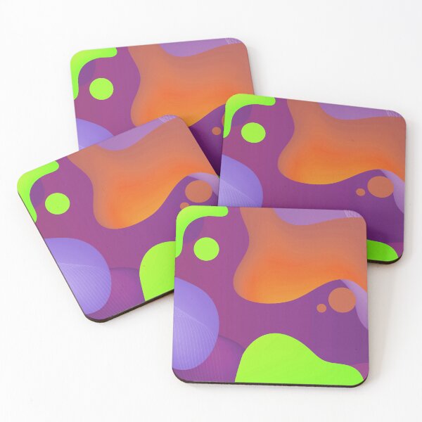 Very Cool, Super Awesome and kind of Pretty Amazing Colorful Abstract Pattern Coasters (Set of 4)