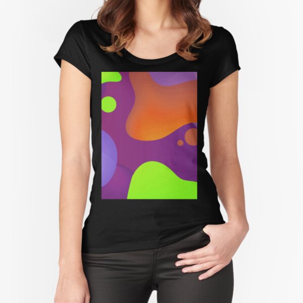 Very Cool, Super Awesome and kind of Pretty Amazing Colorful Abstract Pattern Fitted Scoop T-Shirt