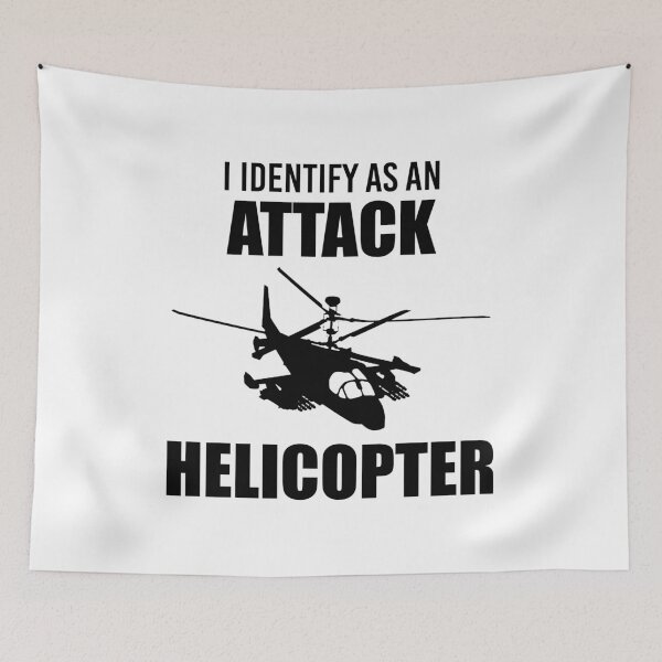 Item preview, I Identify as an Attack Helicopter (Black) designed and sold by TheLastStand.