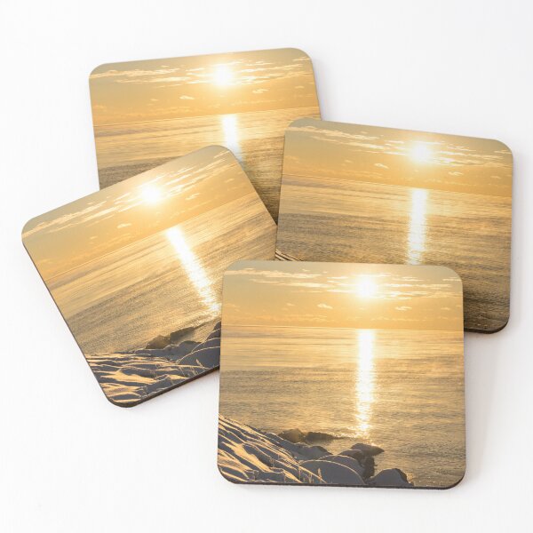 Item preview, Arctic Golds - a Sparkling Subzero Sunrise on Lake Ontario designed and sold by Georgia Mizuleva.