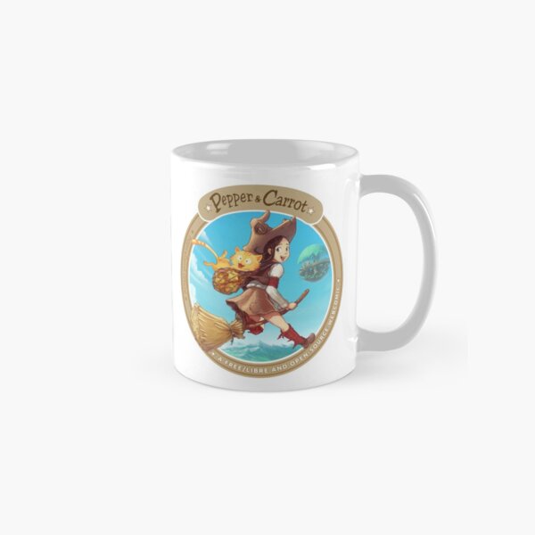 Pepper&Carrot flying with Komona in background - Pepper&Carrot official Classic Mug