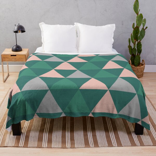 Item preview, Triangular: Blush Millennial Pink, Green Teal, Green Apple, and Light Grey. Minimalist Geometric Pattern. designed and sold by kierkegaard.