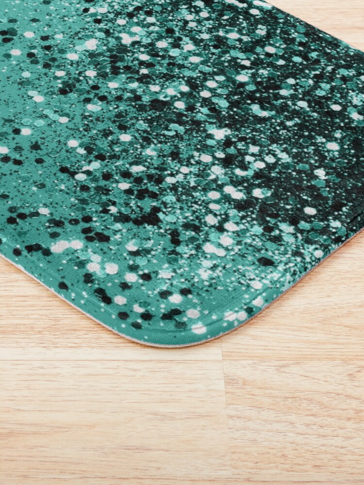 Alternate view of Sparkling Turquoise Lady Glitter #1 #shiny #decor #art Bath Mat