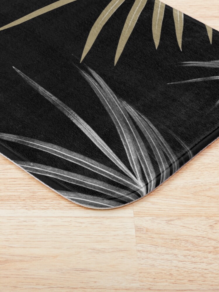 Alternate view of Gold Gray Palm Leaves Dream #1 #tropical #decor #art Bath Mat