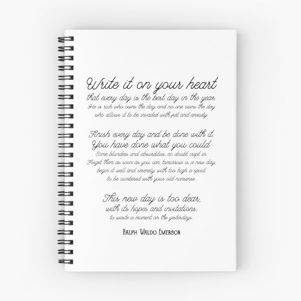 Item preview, 'Write it on your heart that every day is the best day in the year.' Inspirational Emerson Quote designed and sold by knightsydesign.