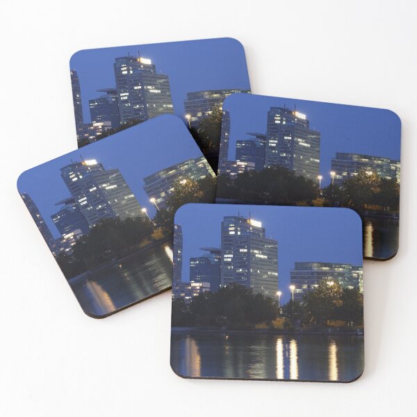 Item preview, Vienna skyline on the Danube river at night  designed and sold by goceris.