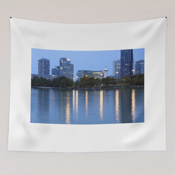 Item preview, Vienna skyline on the Danube river at night Austria designed and sold by goceris.