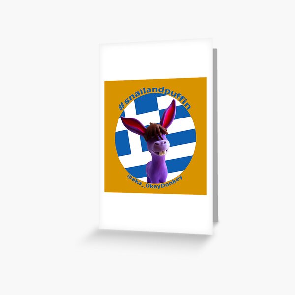 @aka_OkeyDonkey goes patriotic with Greek flag Greeting Card