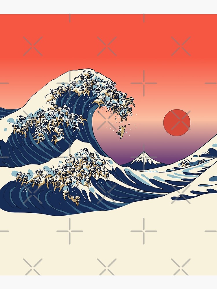 The Great Wave of Pug by Huebucket