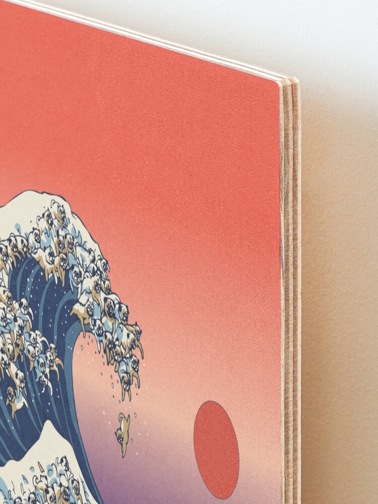 Alternate view of The Great Wave of Pug Mounted Print