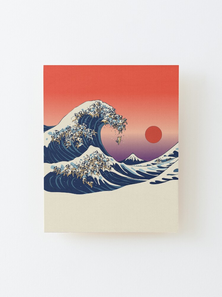 Alternate view of The Great Wave of Pug Mounted Print